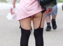 ミニスカ女子の太ももがエロ過ぎる…いやらしいフェロモンダダ漏れの腿裏を盗撮した街撮りエロ画像